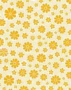 Orange Citrus Flower Pattern Rug