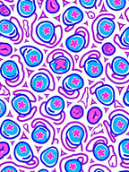 Abstract Floral Shapes With Swirls Pattern Rug