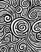 Abstract Swirls Patterned Design Rug