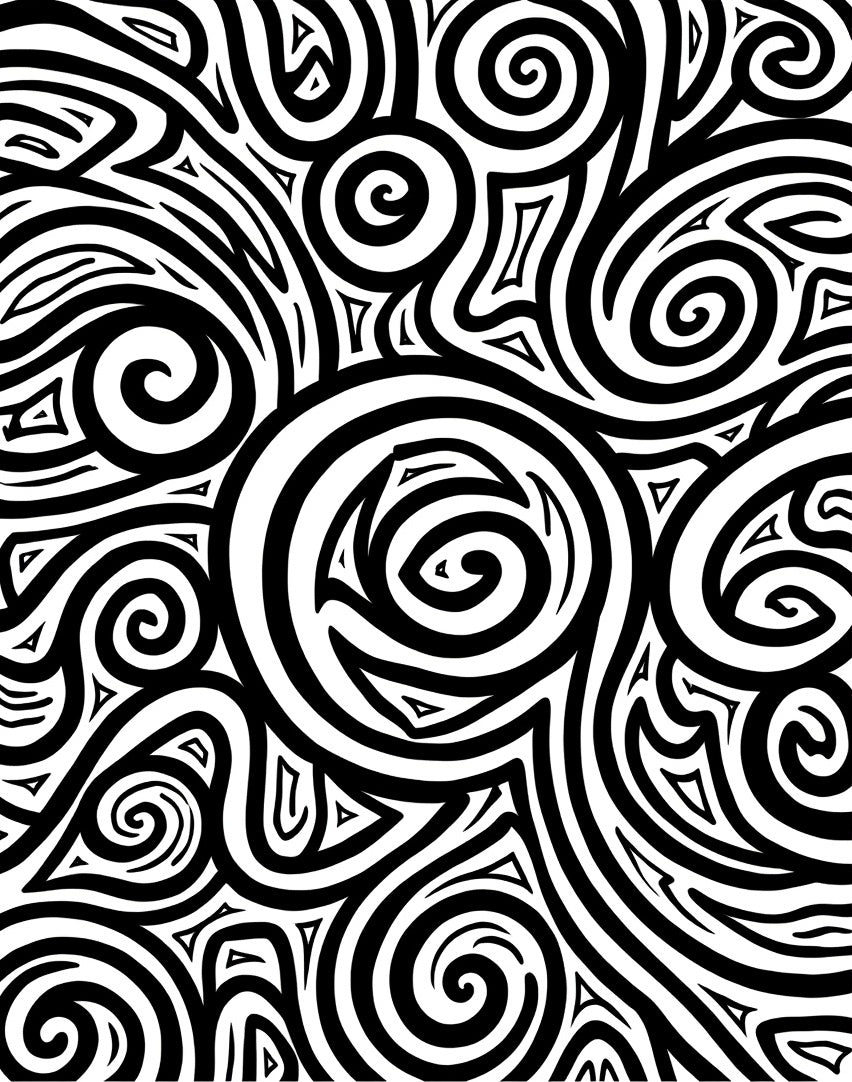 Abstract Swirls Patterned Design Rug