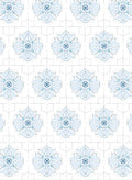 Light Blue Floral Geometric Design Rug