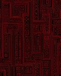 Geometric Maze With Red Lines Rug