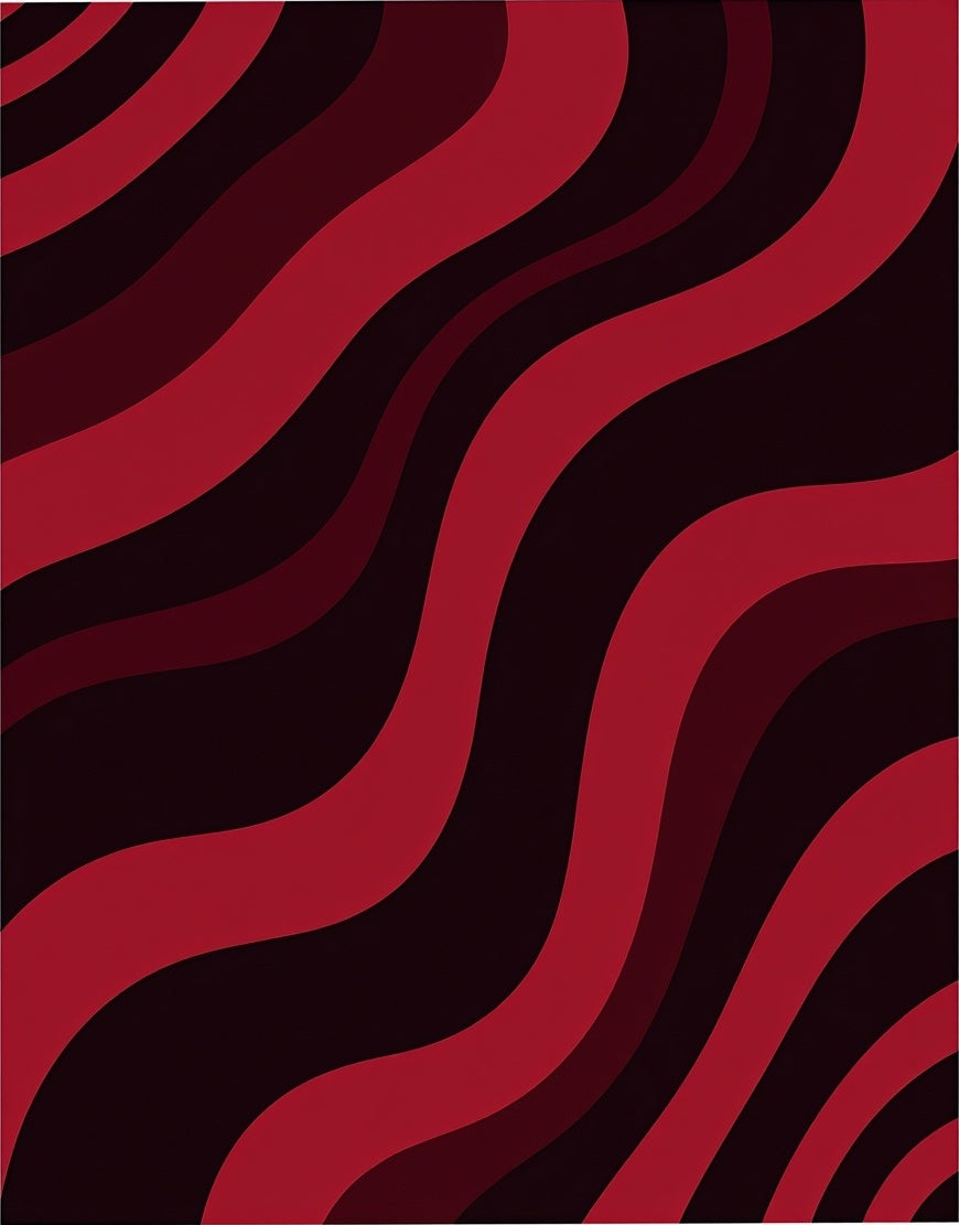 Crimson Wavy Gradient Design Rug