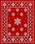 Retro Red Snowflake Pattern Design Rug