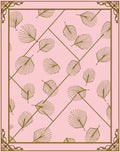 Delicate Leaf Pattern Pink Background Rug