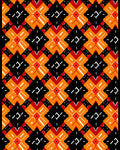Bold Geometric Orange Black Red Pattern Rug