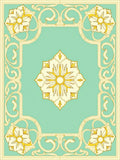 Elegant Yellow Floral Aqua Border Design Rug