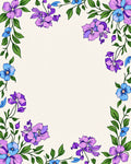Purple Blue Floral Vine Pattern Rug