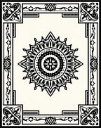 Ornate Floral Medallion Border Pattern Rug