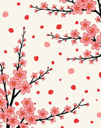 Pink Cherry Blossoms Petals Design Rug