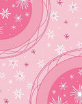 Pink Floral Starburst Abstract Design Rug