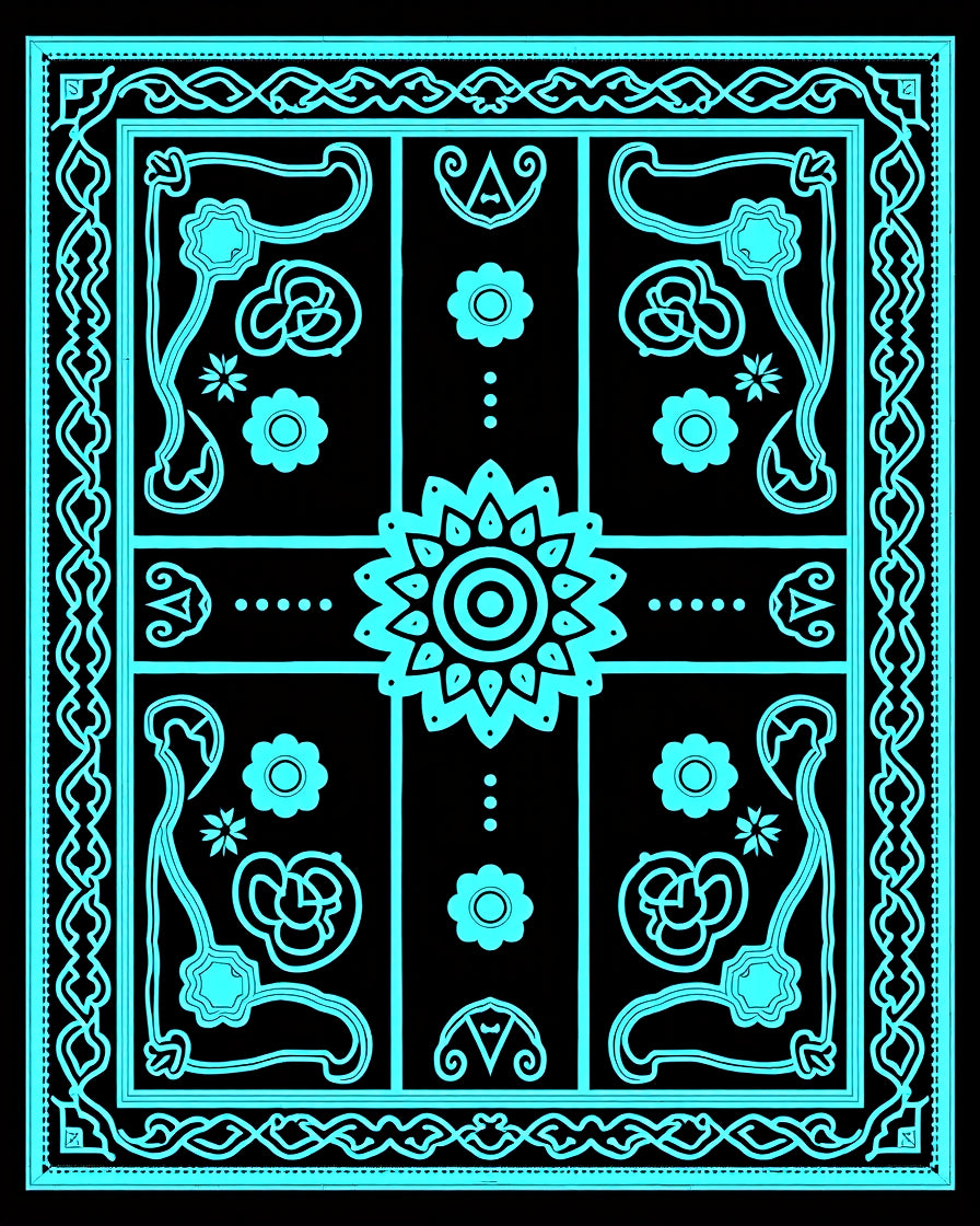 Geometric Floral Symmetry Design Rug