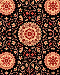 Crimson Abstract Floral Medallion Rug