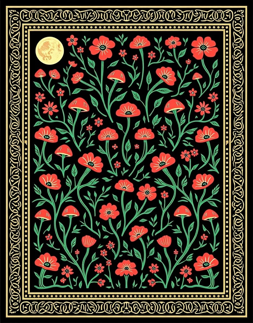 Art Nouveau Floral Garden Rug
