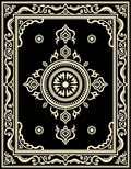 Bold Black Cream Medallion Design Rug