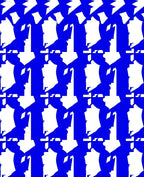 Bold Blue Abstract Geometric Pattern Rug