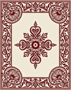 Ornate Floral Border and Centerpiece Rug