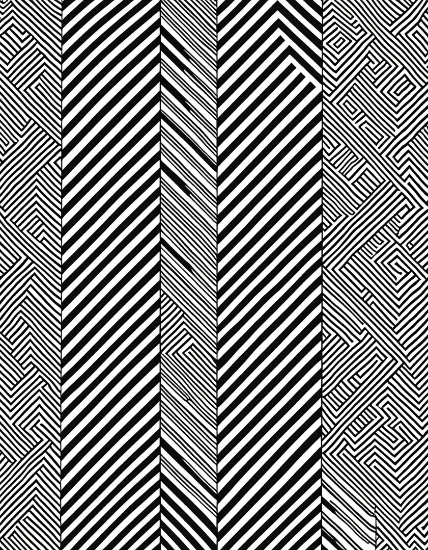 Bold Geometric Black White Stripe Pattern Rug