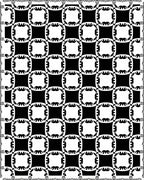 Bold Black White Interlocking Grid Rug