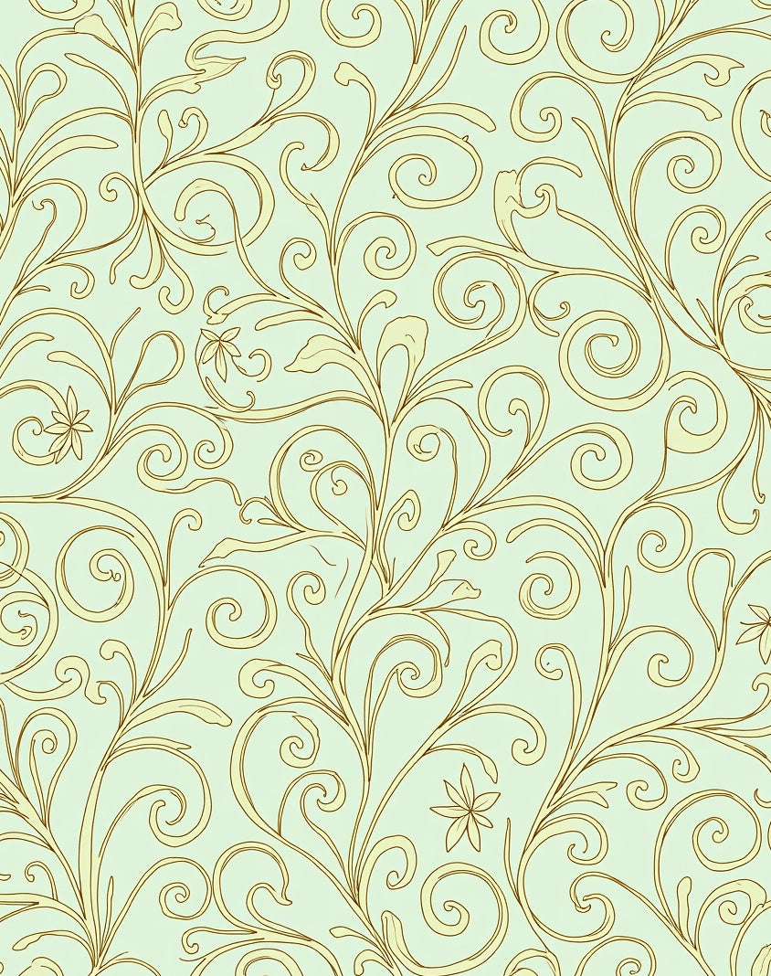 Elegant Swirling Floral Vine Pattern Rug