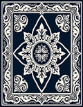 Ornate Floral Medallion Border Rug