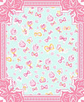 Sweet Pink Bow Heart Pattern Rug