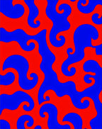 Abstract Red Blue Swirl Pattern Rug