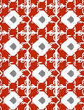Bold Red White Geometric Diamond Pattern Rug