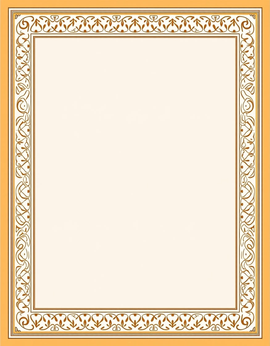 Elegant Floral Border Pattern Rug