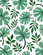 Green Leafy Tropical Pattern Rug
