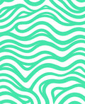 Curved Aqua Wave Pattern Rug
