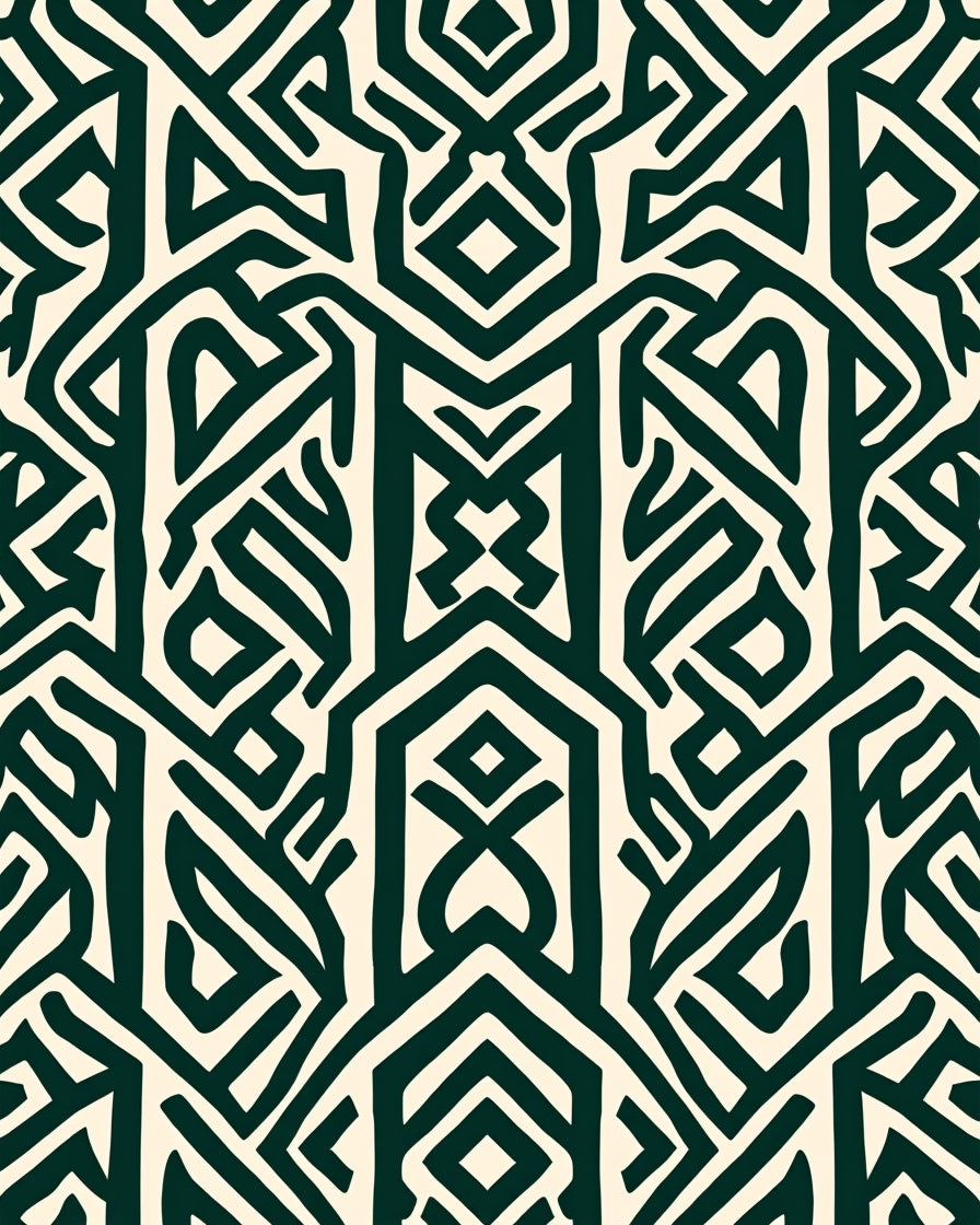 Tribal Linear Geometric Pattern Rug