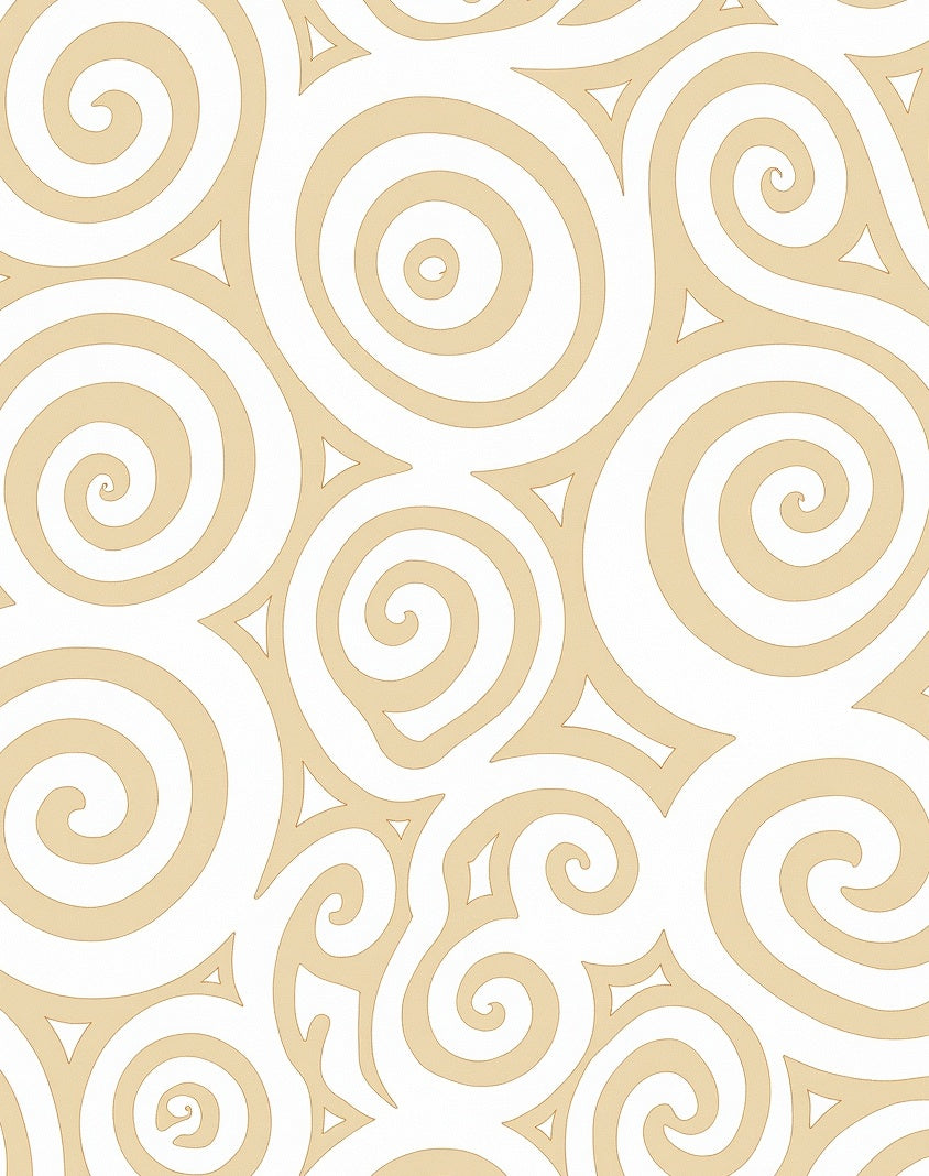 Gold Swirls Triangles Pattern Rug