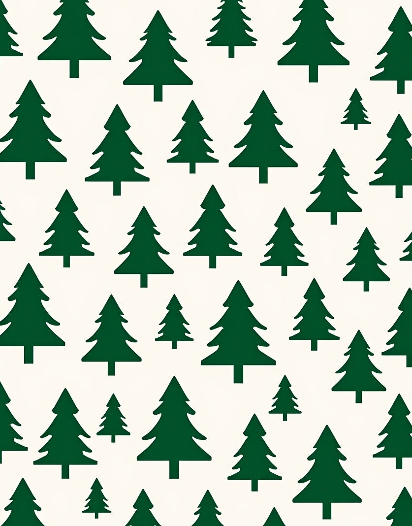 Forest Green Pine Trees Repeating Pattern Rug