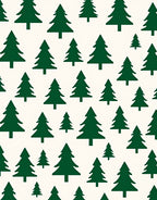 Forest Green Pine Trees Repeating Pattern Rug