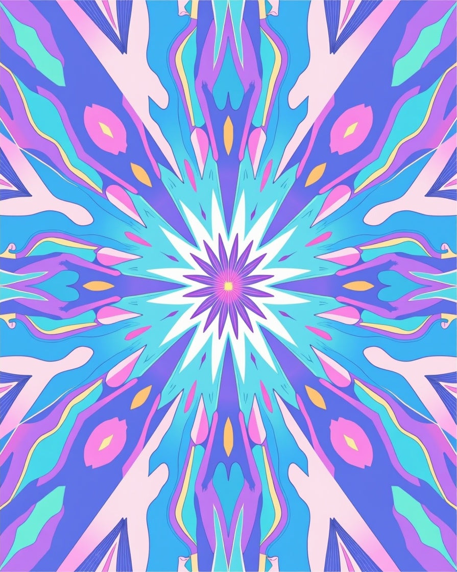 Psychedelic Starburst Abstract Pattern Rug