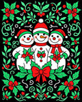 Three Snowmen Holly Berry Festivity Accent Rug
