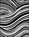 Abstract Black White Wave Pattern Rug