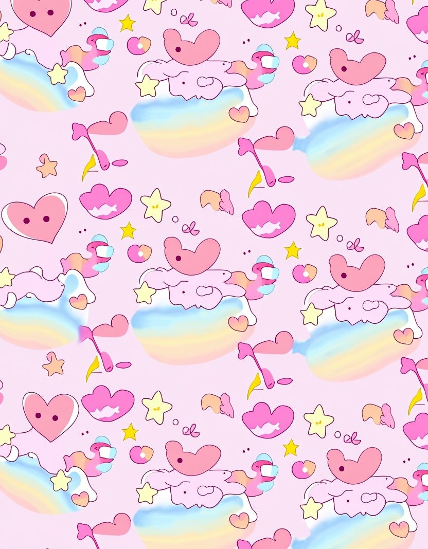 Pastel Dreams Rainbow Clouds Rug