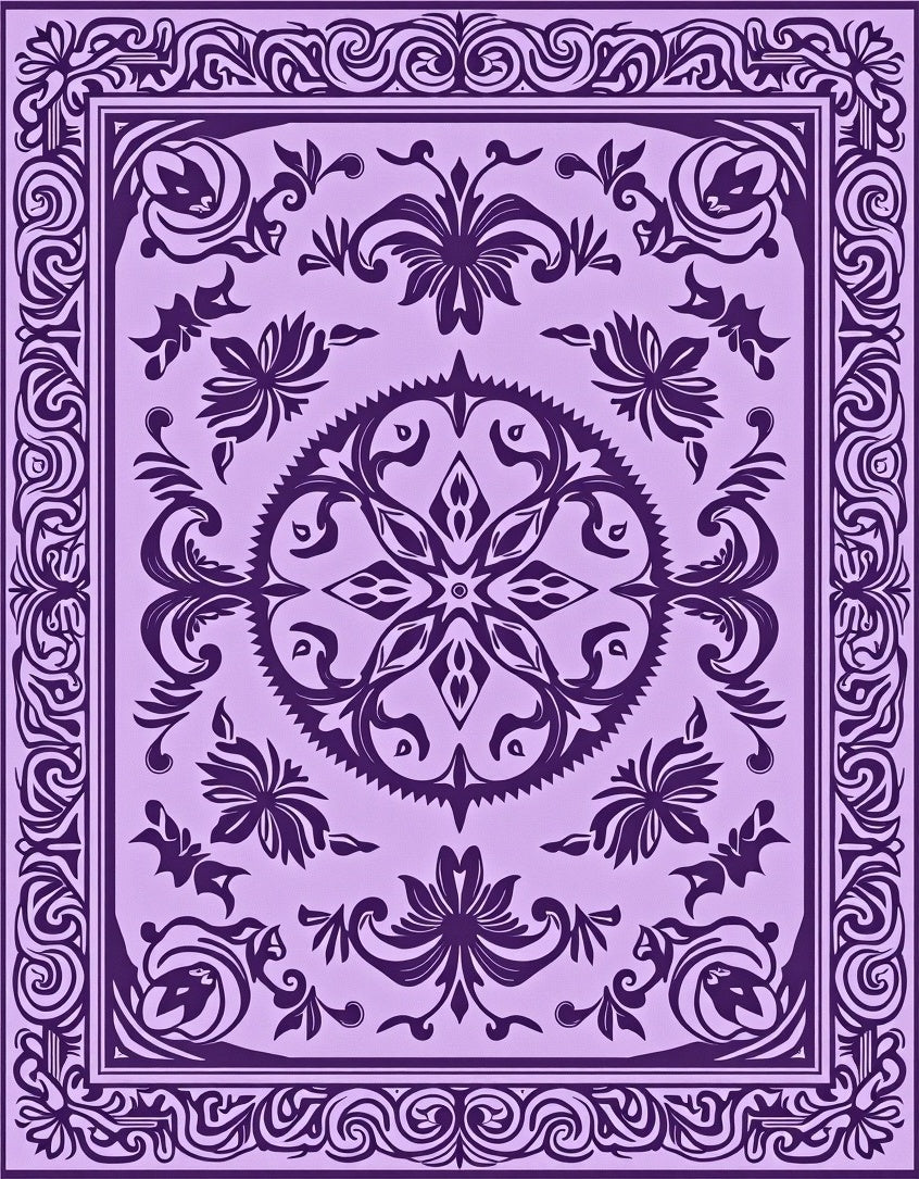 Ornate Floral Mandala Pattern Rug