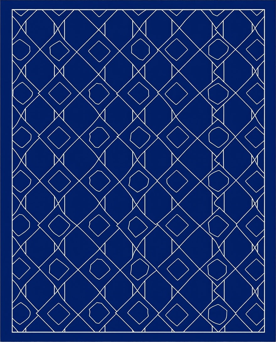 Geometric Diamonds Lattice Pattern Rug
