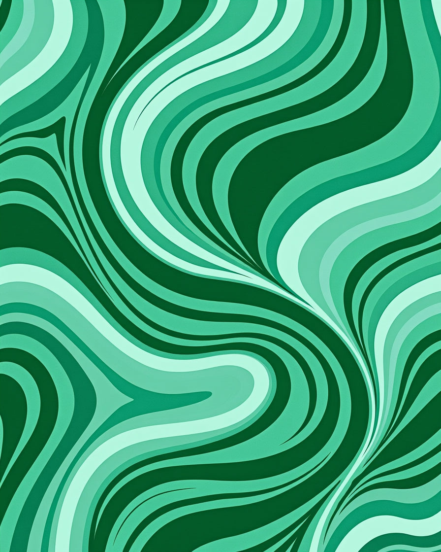 Green Swirling Abstract Pattern Rug