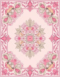 Pink Floral Mandala Frame Pattern Rug