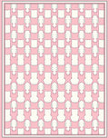 Pink White Geometric Repeating Pattern Rug
