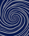 Navy White Swirl Pattern Rug