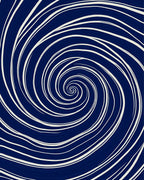 Navy White Swirl Pattern Rug