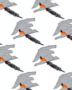Abstract Fire Winged Shape Rug