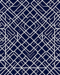 Art Deco Deep Blue Geometric Pattern Rug