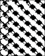 Black White Diagonal Starburst Chain Rug