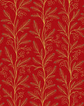 Red And Gold Botanical Patterned Rug